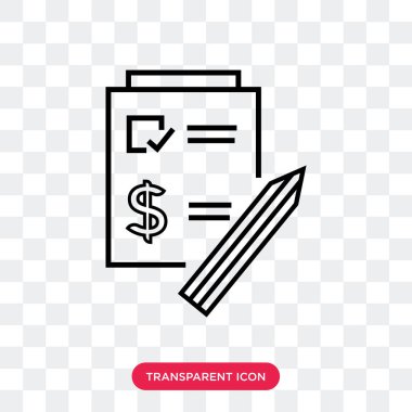 Saydam arka plan üzerinde fatura izole fatura vektör simgesi 