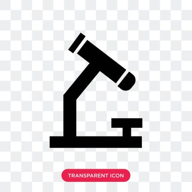 saydam arka plan üzerinde mikro izole mikroskop vektör simgesi