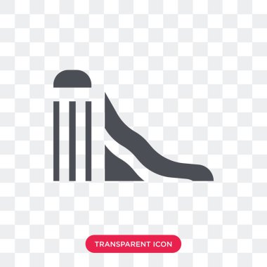 Saydam arka plan üzerinde slayt logo izole slayt vektör simgesi