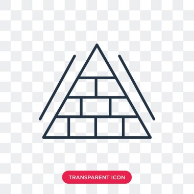 Saydam arka plan üzerinde piramit logo tasarımı izole piramit vektör simgesi