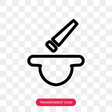 Saydam arka plan üzerinde harç lo izole harç vektör simgesi