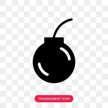 Saydam arka plan üzerinde bomba logosu d izole bomba vektör simgesi