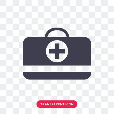 Saydam arka plan üzerinde Fi izole ilk yardım kiti vektör simgesi