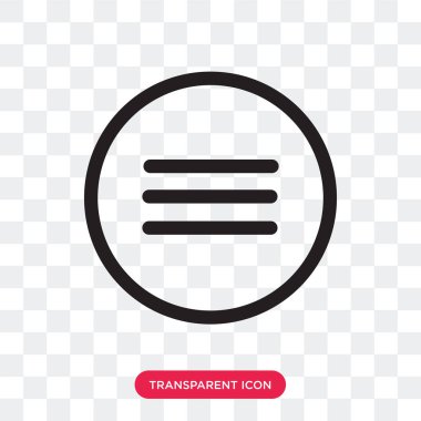 saydam arka plan üzerinde menü logo d izole menü vektör simgesi