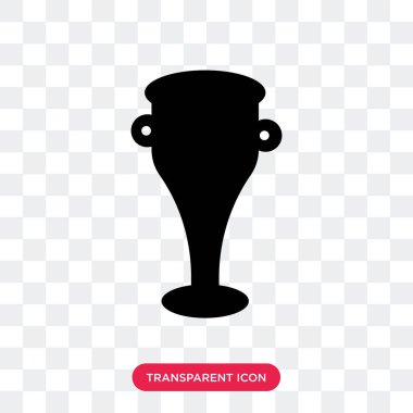 Saydam arka plan üzerinde kupa lo izole kupa vektör simgesi