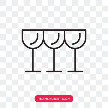 Saydam arka plan üzerinde şarap logosu d izole şarap vektör simgesi