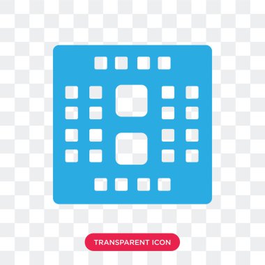 Saydam arka plan üzerinde Cpu logo des izole Cpu vektör simgesi