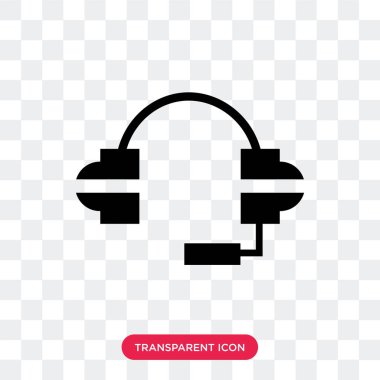 Saydam arka plan üzerinde kulaklık izole kulaklık vektör simgesi 