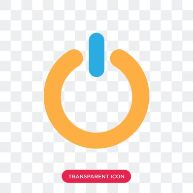 Saydam arka plan üzerinde Pow izole güç düğmesi vektör simgesi