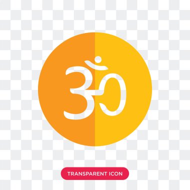 Saydam arka plan üzerinde Om logo desig izole Om vektör simgesi