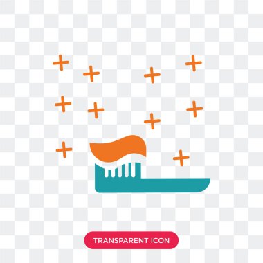 Saydam arka plan üzerinde diş izole diş fırçası vektör simgesi