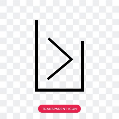 Saydam arka plan üzerinde Righ izole sağ ok vektör simgesi