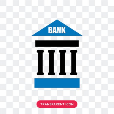 Saydam arka plan üzerinde banka logosu d izole banka vektör simgesi