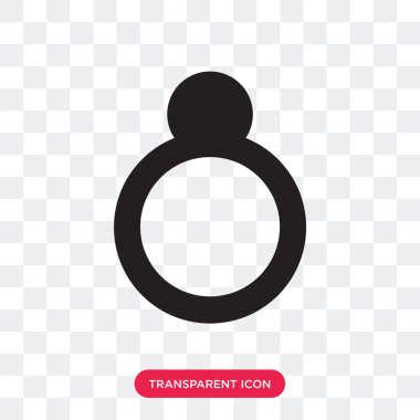 Nişan yüzüğü vektör simgesi üzerinde şeffaf arka plan izole, 