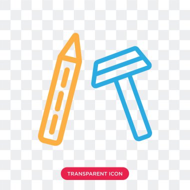 Saydam arka plan üzerinde kalem logo des izole kalem vektör simgesi