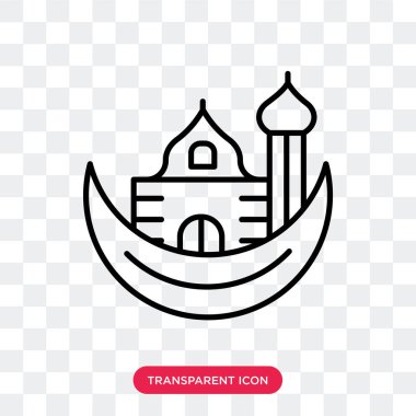 Saydam arka plan üzerinde ramazan hilal ay logo tasarımı izole ramazan hilal ay vektör simgesi
