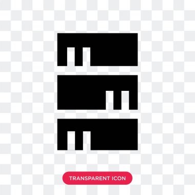 Kitaplık üzerinde şeffaf backgro izole kitap vektör simgesi olan