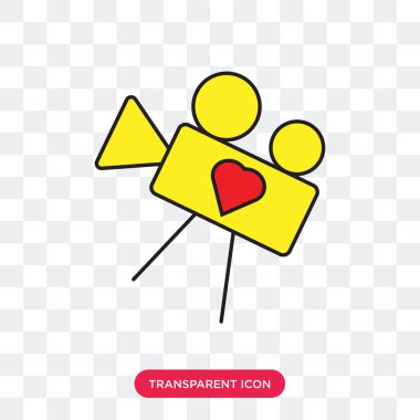 Saydam arka plan üzerinde izole video vektör simge düğün biz