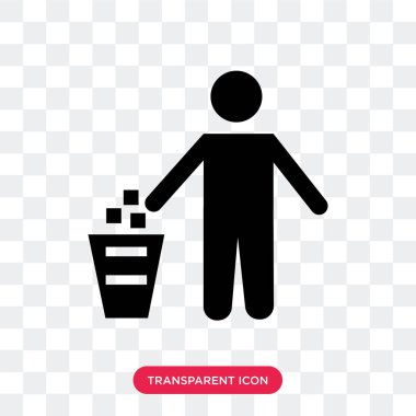 Saydam arka plan üzerinde çöp izole çöp vektör simgesi 