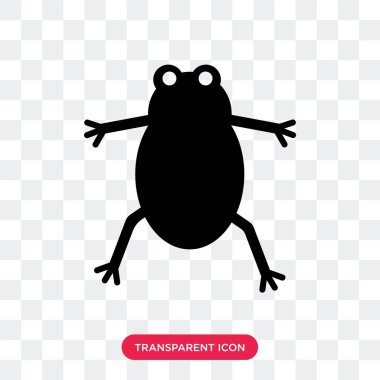 Saydam arka plan üzerinde kurbağa logosu d izole kurbağa vektör simgesi