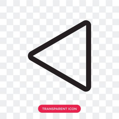 Saydam arka plan üzerinde geri sarma lo izole vektör simgesi geri sarma