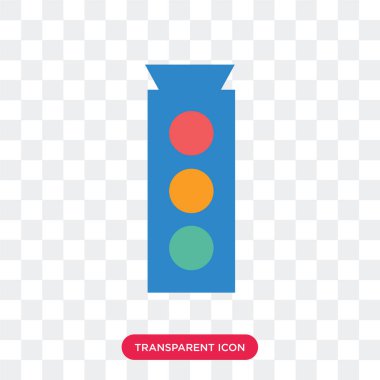 Saydam arka plan üzerinde Tr izole trafik ışığı vektör simgesi