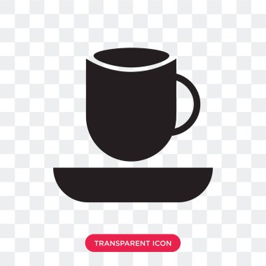 Saydam arka plan üzerinde kahve izole kahve Kupası vektör simgesi 