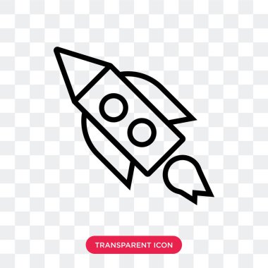 Saydam arka plan üzerinde roket lo izole roket vektör simgesi