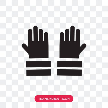 Saydam arka plan üzerinde eldiven lo izole eldivenler vektör simgesi