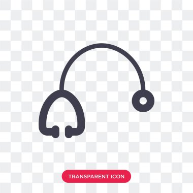 Saydam arka plan üzerinde görünüyorum izole stetoskop vektör simgesi