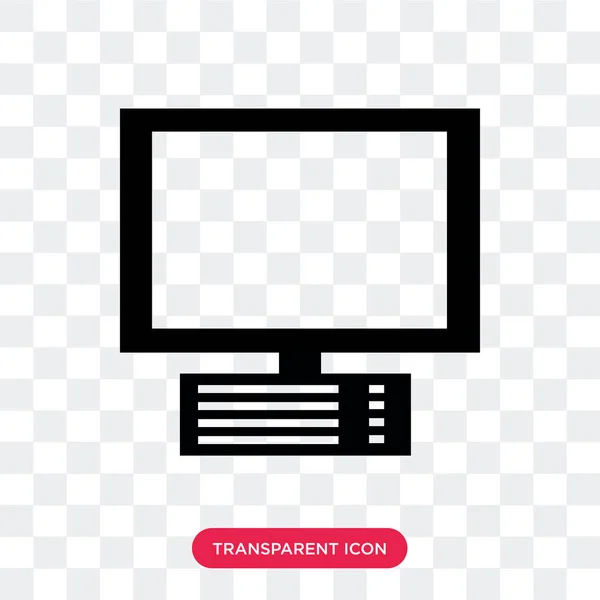 Monitor vector icon isolated on transparent background, Monitor — Stock Vector