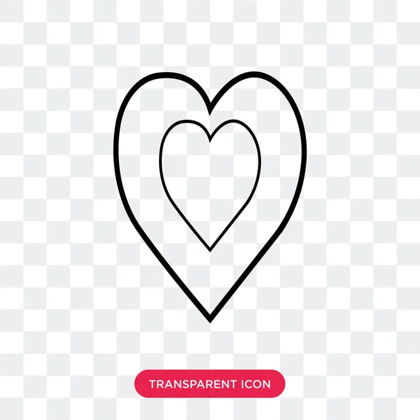 Coração amor vetor ícone isolado no fundo transparente, coração — Vetor de Stock