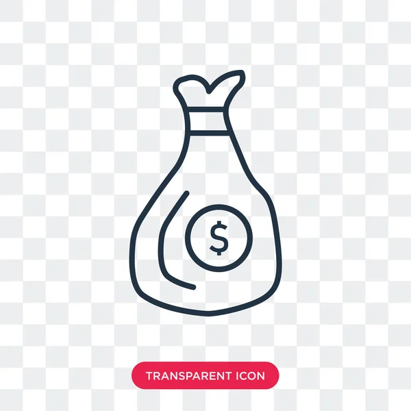 Money bag vector icon isolated on transparent background, Money bag logo design — Stock Vector