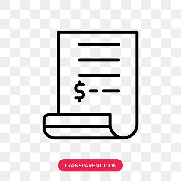 Icono de vector de recibo aislado sobre fondo transparente, diseño de logotipo de recibo — Archivo Imágenes Vectoriales