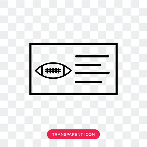 美国足球票矢量图标隔离在透明的 bac — 图库矢量图片