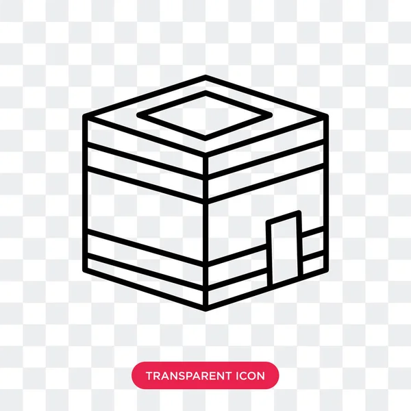 Kaaba Building icono vectorial aislado sobre fondo transparente, Kaaba Building logo design — Archivo Imágenes Vectoriales