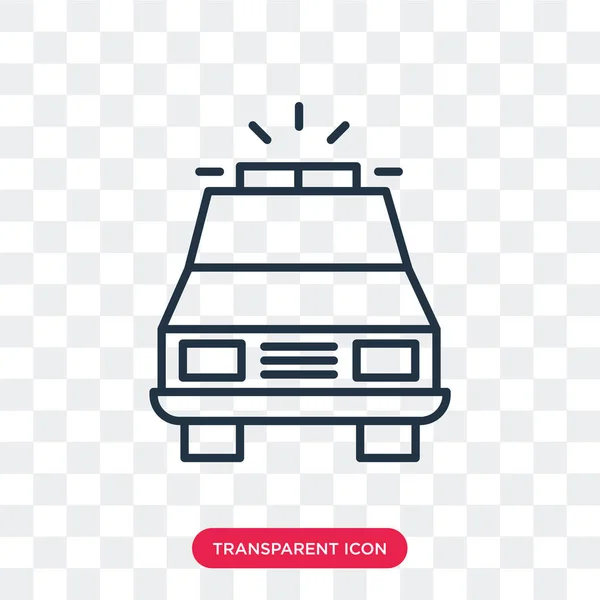 Policejní auto vektorové ikony izolované na průhledné pozadí, policejní auto logo design — Stockový vektor