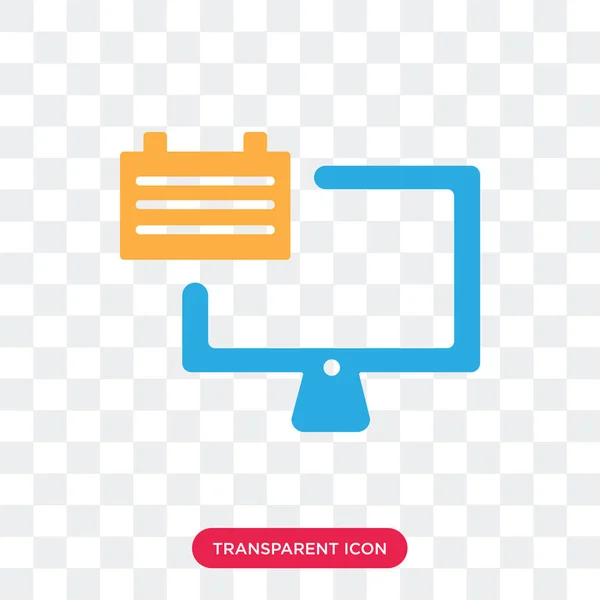 Monitor vector icon isolated on transparent background, Monitor — Stock Vector