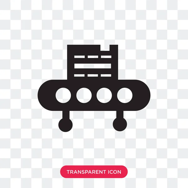 Conveyor vector icon isolated on transparent background, Conveyo — Stock Vector