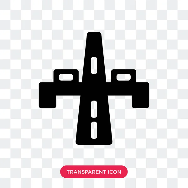 Icono de vector de carretera aislado sobre fondo transparente, Carretera — Vector de stock