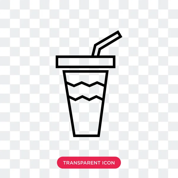 Soda glass with a straw vector icon isolated on transparent back — Stock Vector