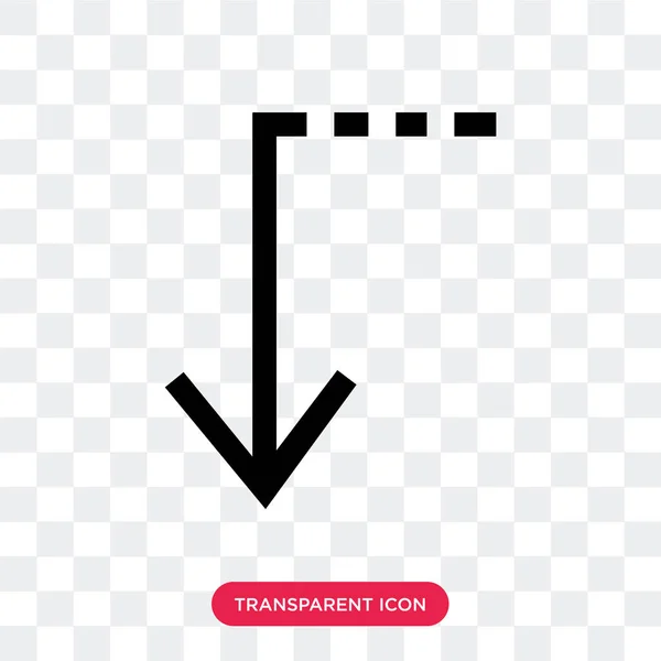 Giù icona vettoriale isolata su sfondo trasparente, giù logo d — Vettoriale Stock