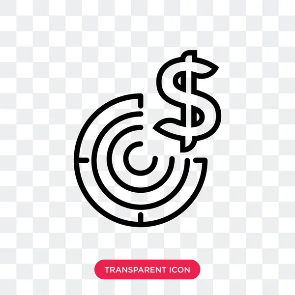 Target vector icon isolated on transparent background, Target lo — Stock Vector