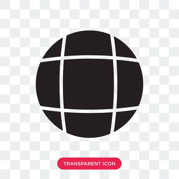 Planet icona vettoriale circolare griglia isolato su backgro trasparente — Vettoriale Stock