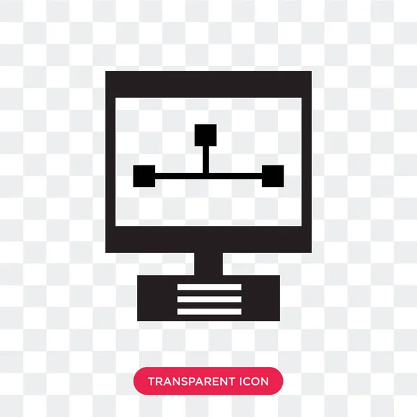 Monitor vector icon isolated on transparent background, Monitor — Stock Vector