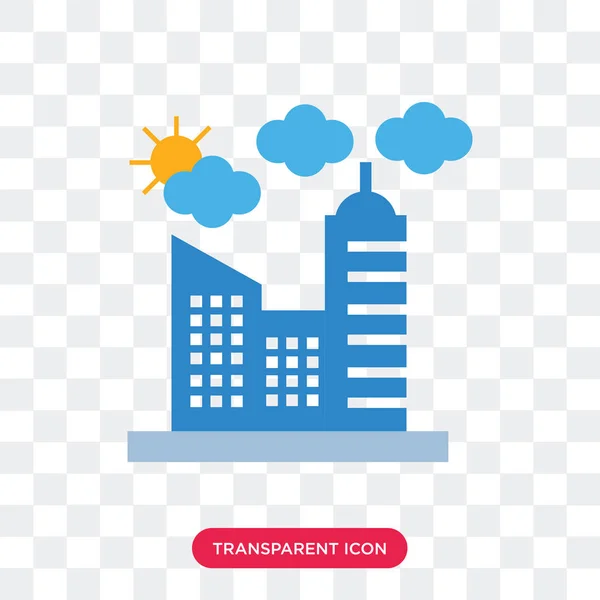 City vector icon isolated on transparent background, City logo d — Stock Vector