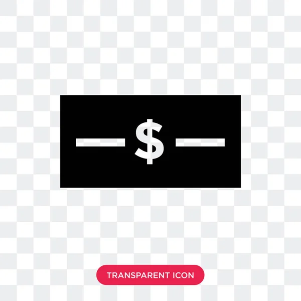 Dollar Bill vector icon isolated on transparent background, Doll — Stock Vector