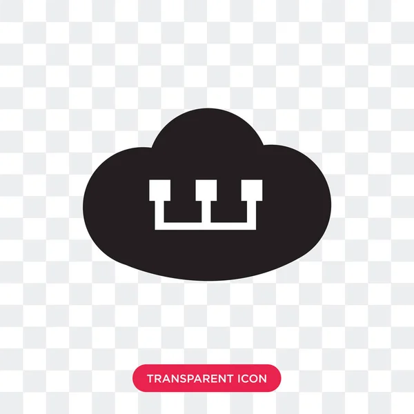 Icona vettoriale cloud computing isolata su sfondo trasparente , — Vettoriale Stock