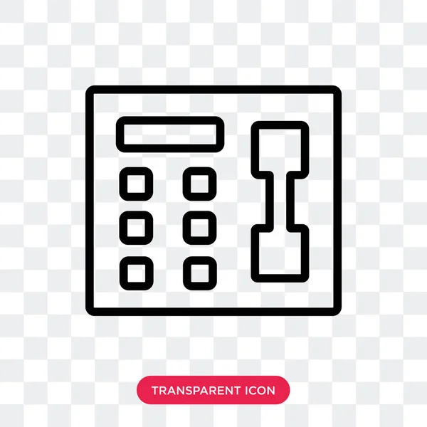 Teléfono icono vectorial aislado sobre fondo transparente, Teleph — Vector de stock