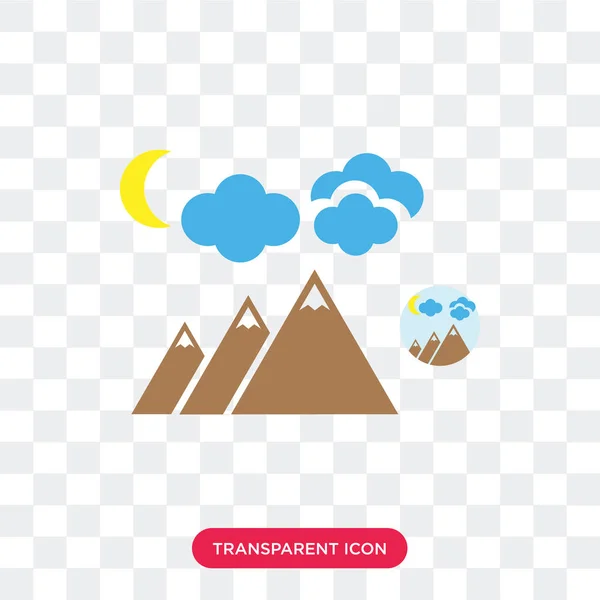Berge Vektor-Symbol isoliert auf transparentem Hintergrund, mounta — Stockvektor